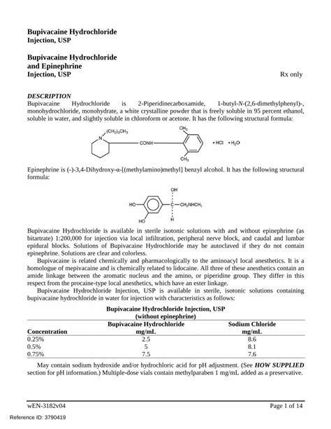 Pdf Bupivacaine Hydrochloride Injection Usp Bupivacaine And