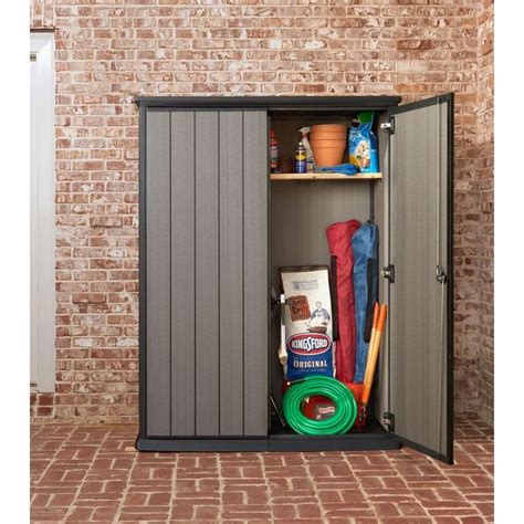 Keter High Store 4 6 Ft X 2 5 Ft X 5 10 Ft Resin Vertical Storage Shed Vertical Storage