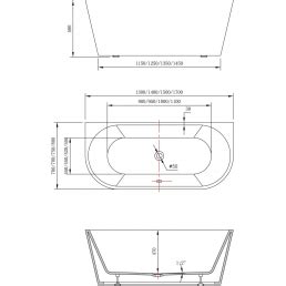 Cada Freestanding La Perete 140x70 Cm Linea Combine