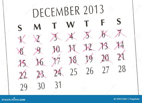 Counting Down The Days With A Calendar Stock Photo - Image: 35931382