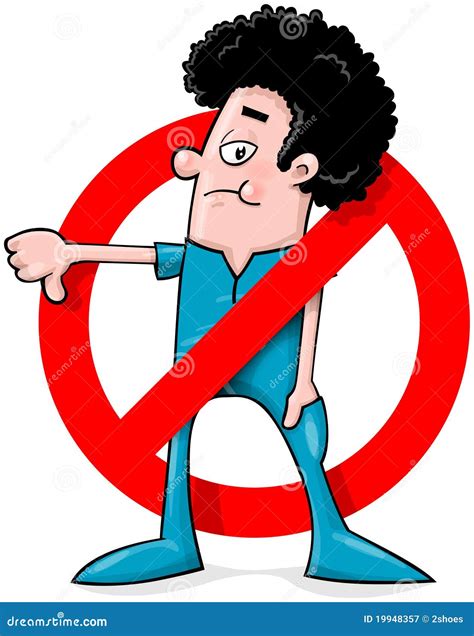 Cartoon Man Saying No Stock Vector Illustration Of Prohibited 19948357