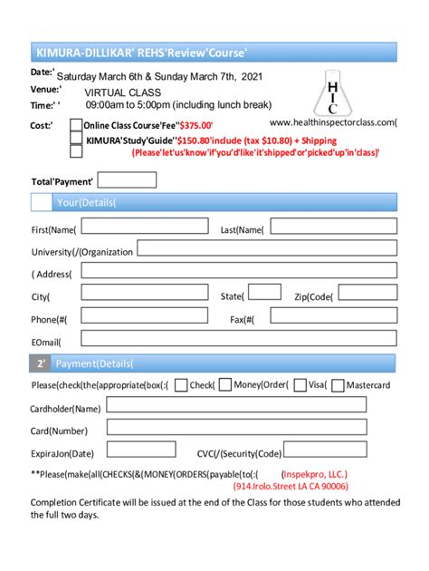 Fillable Online Hic Registration Form Feb Fax Email Print Pdffiller