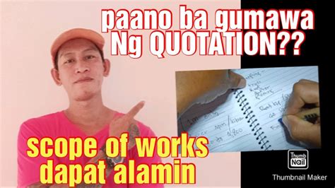 PAANO Gumawa Ng Isang QUOTATION Or Scope Of Works Para May Idea Ka