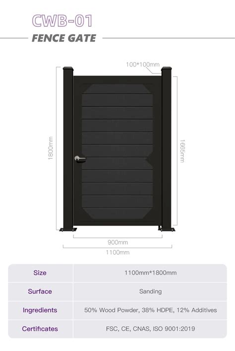 Exterior Co Extrusion Wpc Wood Grain Embossing Fence Sliding Door Safety Security Garden Gate