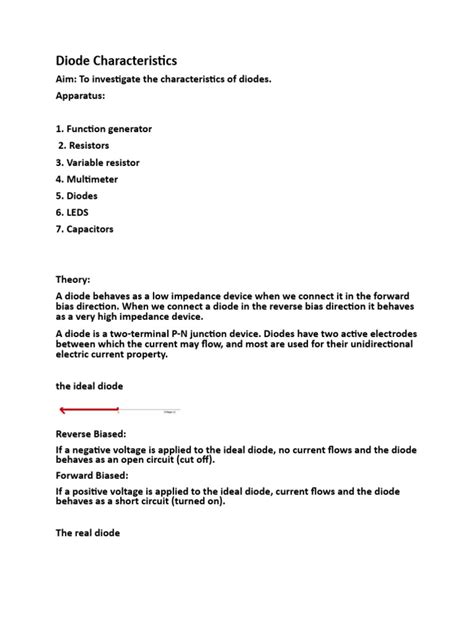 Diode Characteristics | PDF | Rectifier | Diode