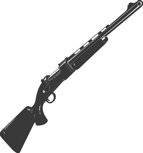 Silhouette Shotgun Gun Military Weapon Black Color Only Vector