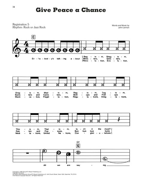 Give Peace A Chance By John Lennon Sheet Music For E Z Play Today At