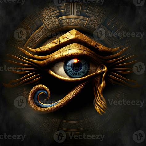 Generativ Ai Das Golden Auge Von Horus Mit Golden Bewirken Auf Schwarz