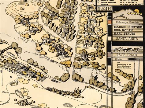 1936 Toluca Lake Map Print Vintage California Lakeside Golf - Etsy