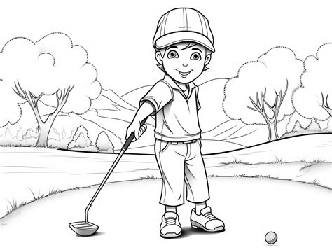 Golf Cart Coloring Fun - Coloring Page