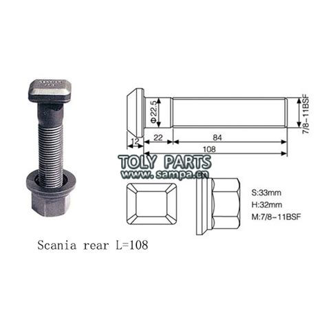 Truck Wheel Spare Parts Wheel Hub Bolts For Scania Wheel Hub Bolts