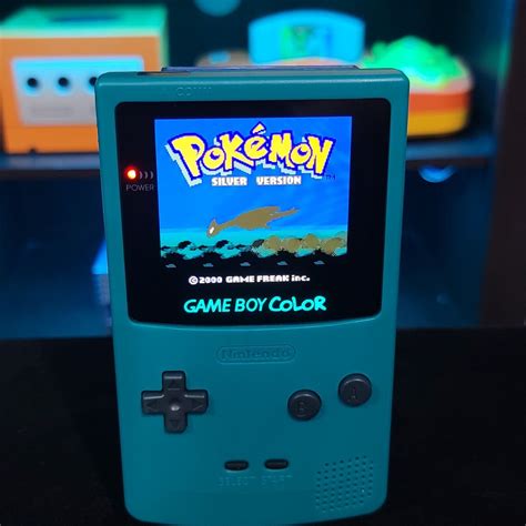 Teal Gameboy Color Console Oled Touch Screen Gbc Game Boy Ebay