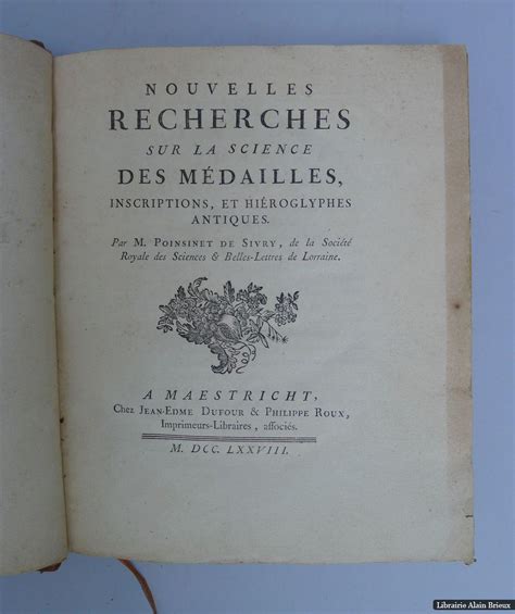 Nouvelles Recherches Sur La Science Des M Dailles Inscriptions Et