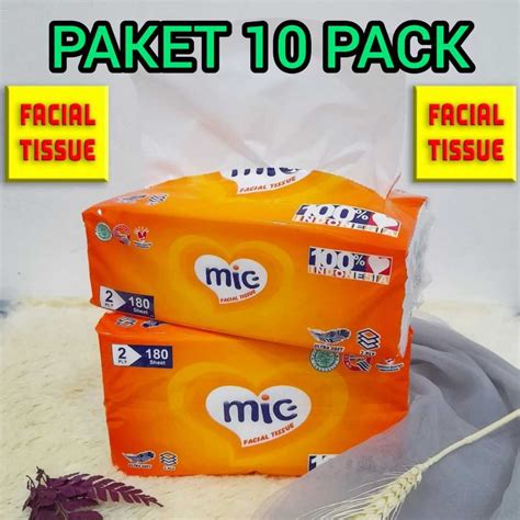 Jual PAKET 10 PACK TISU MURAH 2ply 180 Sheet MICE FACIAL TISSUE