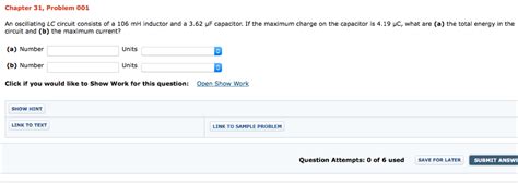 Solved Chapter 31 Problem 001 An Oscillating LC Circuit Chegg