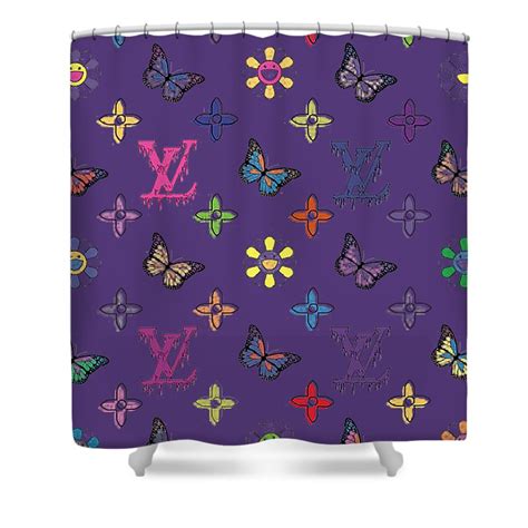 Louis Vuitton Shower Curtain Multicolor Butterfly My Luxurious Home