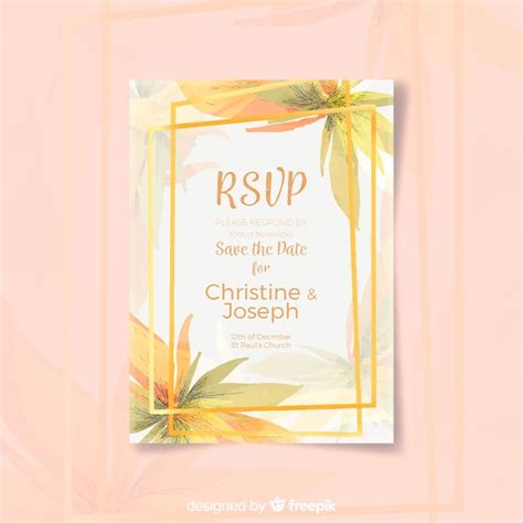 Free Vector | Wedding rsvp card