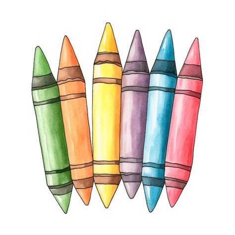 Premium Ai Image A Drawing Of Crayons With Colored Pencils On A White