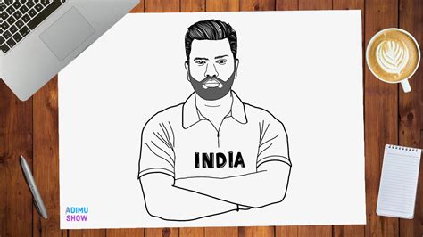 How To Draw Rohit Sharma Step By Step Youtube