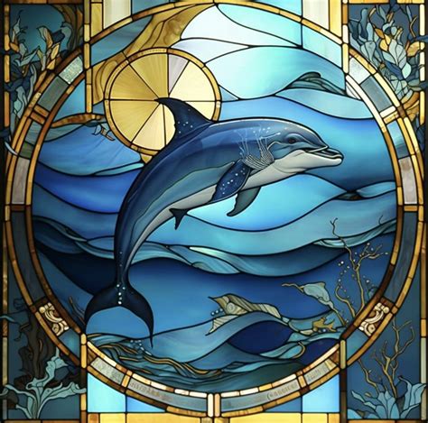 Pin By Sveta Reznichenko On Витражи Stain Glass Window Art Dolphin Wall Art Glass Window Art