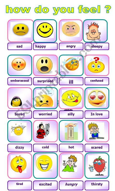 Feelings Flashcards English Esl Worksheets For Distance