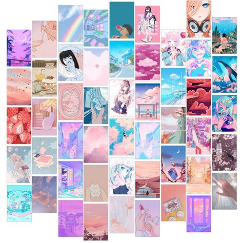 Buy Kawaii Room Decor Aesthetic, 50pcs Kawaii Wall Decor for Anime Room ...