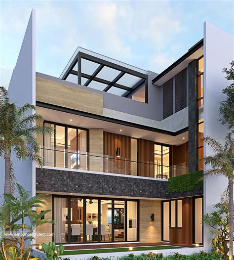 Desain Tampak Belakang Rumah Modern 2 5 Lantai Bapak Jongki Di Jakarta