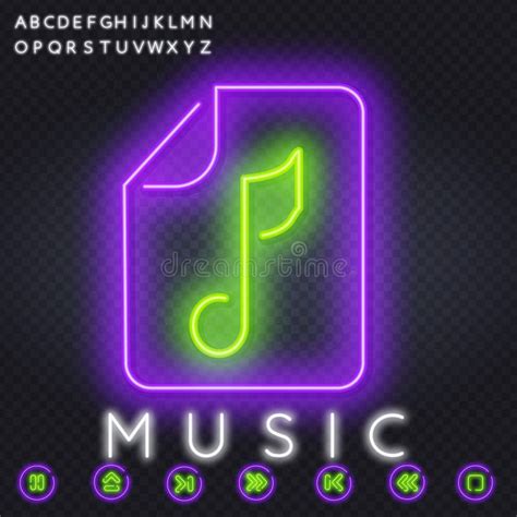 Music Note Neon Sign Party Disco And Advertisement Design Vector