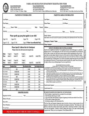 Fillable Online Davie Fl Sports General Registration Form Website Pub