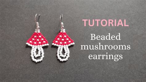 Diy How To Make Beaded Mushroom Earrings Easy Seed Bead Earrings