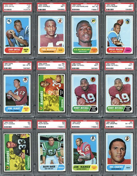 Lot Detail 1968 Topps Football Group Of 12 PSA Graded Cards With