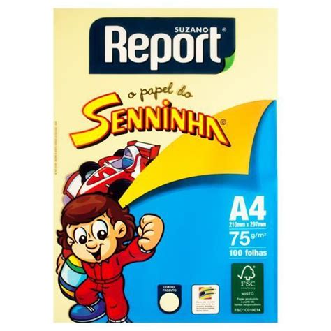 PAPEL REPORT SENINHA 75G AMARELO 100fls PAPÉIS SULFITE Papelarte