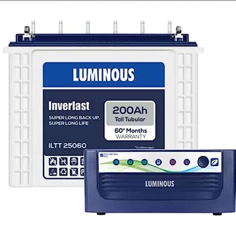 LUMINOUS Inverlast ILTT 25060 200Ah Tall Tubular Battery With Eco Volt