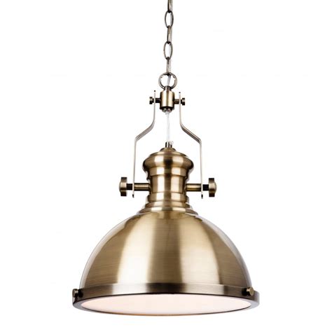 Firstlight Albion Industrial Ceiling Pendant Light In Antique Brass Finish 5909ab Lighting