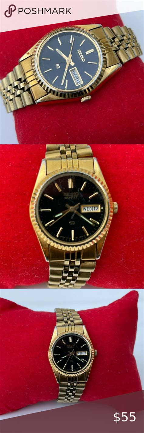 Seiko Quartz Ladies Wrist Watch Gold Tone Dateday Calendar Japan Movement Watch