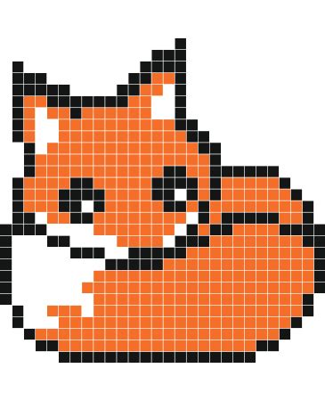 sans pixel art Resting Fox Stickers Muraux Stickaz | Pixel art ...