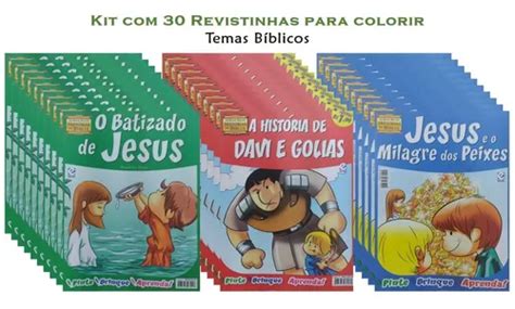 30 Revistas Livrinhos Infantil Colorir Bíblico Revistinhas