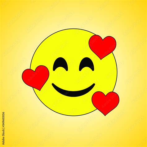 Smile with Heart Emoji Emoticon Smiley face social Media Design Can be ...