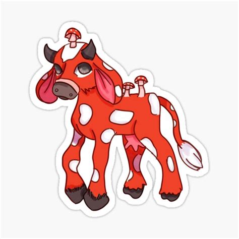 Mushroom Cow Sticker For Sale By Cactuskidd0 Redbubble