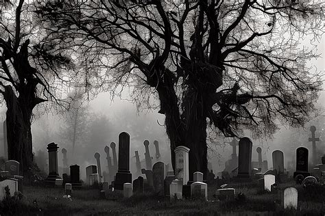 Graveyard Whispers in the Foggy Night Graphic by eifelArt Studio ...