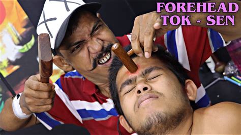 Forehead Tok Sen Massage With Loud Cracks Head Massage By Asim Barber