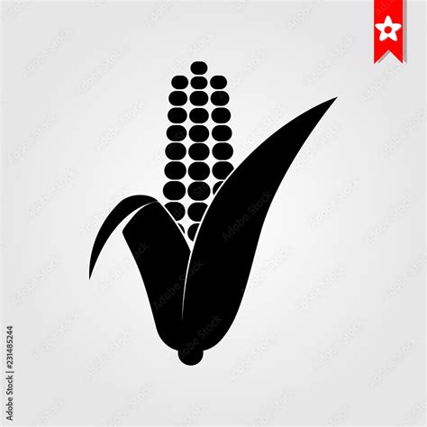 corn icon in black style isolated on white background. corn symbol vector illustration, corn ...