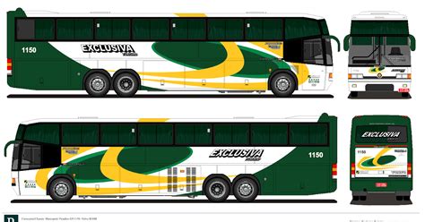 Ônibus em desenho Exclusiva Marcopolo Paradiso GV1150 Volvo B10M