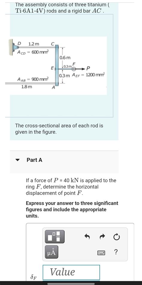 Solved The Assembly Consists Of Three Titanium Ti A V Chegg