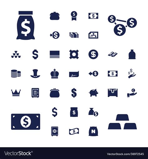 Wealth Icons Royalty Free Vector Image Vectorstock