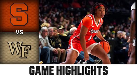 Syracuse Vs Wake Forest Game Highlights 2023 24 Acc Womens