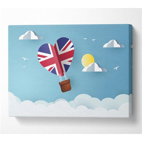 Marlow Home Co Union Jack Hot Air Balloon Wrapped Canvas Graphic Art