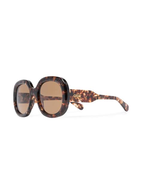 Chloé Tortoise Shell Round Sunglasses Brown Farfetch Cy