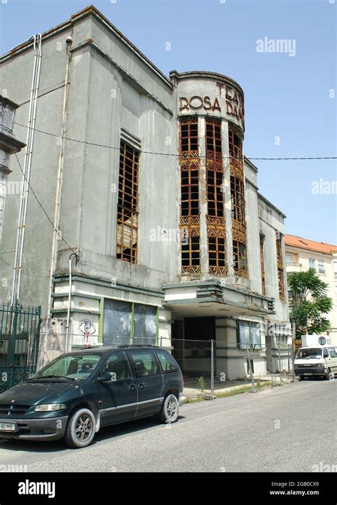 Dilapidated Art Deco Facade Of The Rosa Damasceno Theater Located On