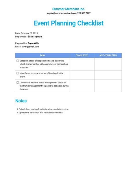 Simple Event Planning Checklist Template [Free PDF] - Google Docs, Word ...